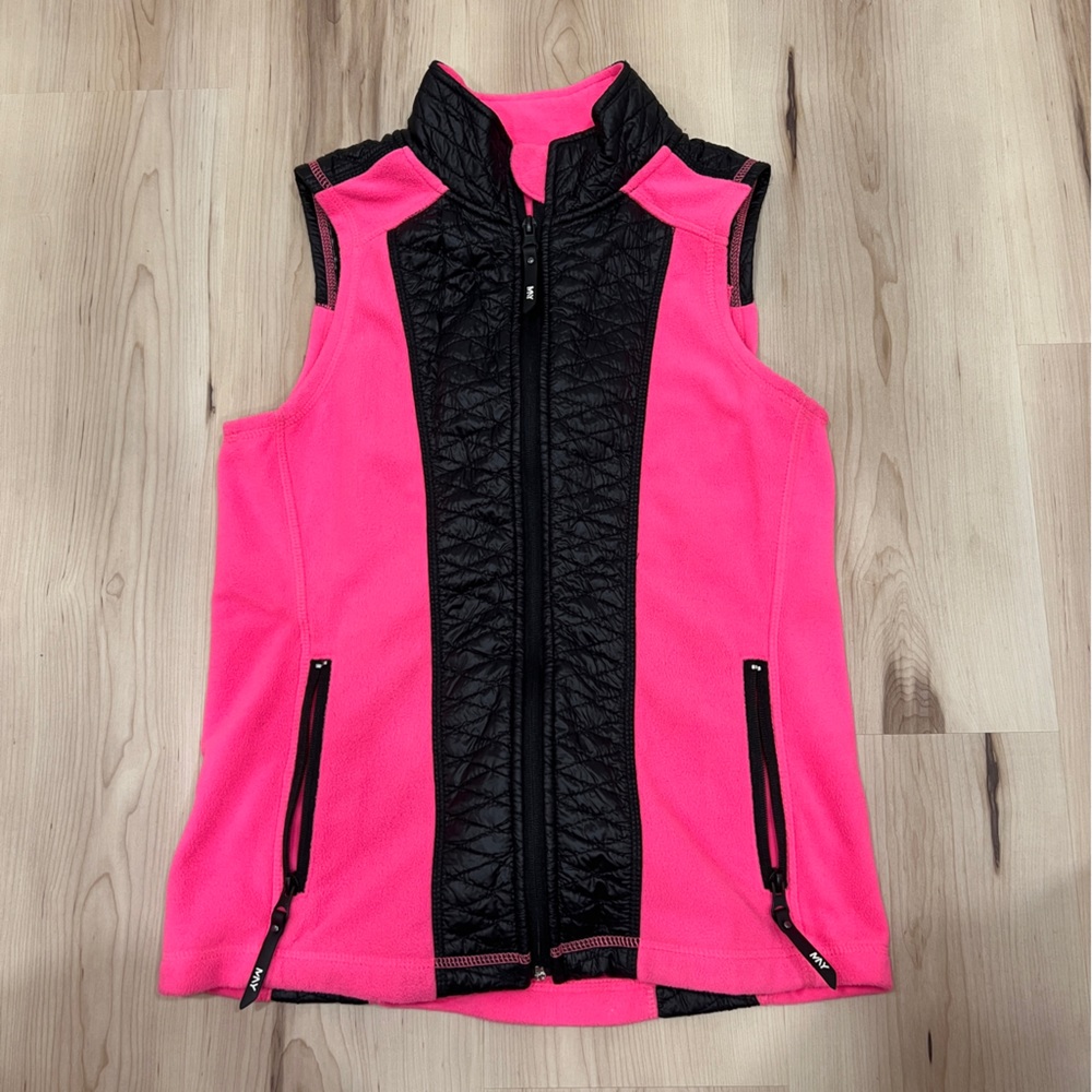 Andrew Marc New York Colorblock Pattern Fleece Vest
